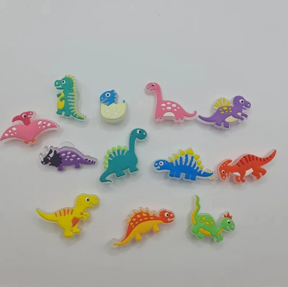 Other - 12 Dinosaur Glow in the dark Shoe Charms Silicone Lot for Crocs